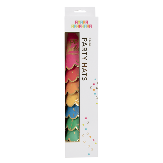 Colorful mini rainbow party hat by Cardmore, designed for celebrations and festive occasions.