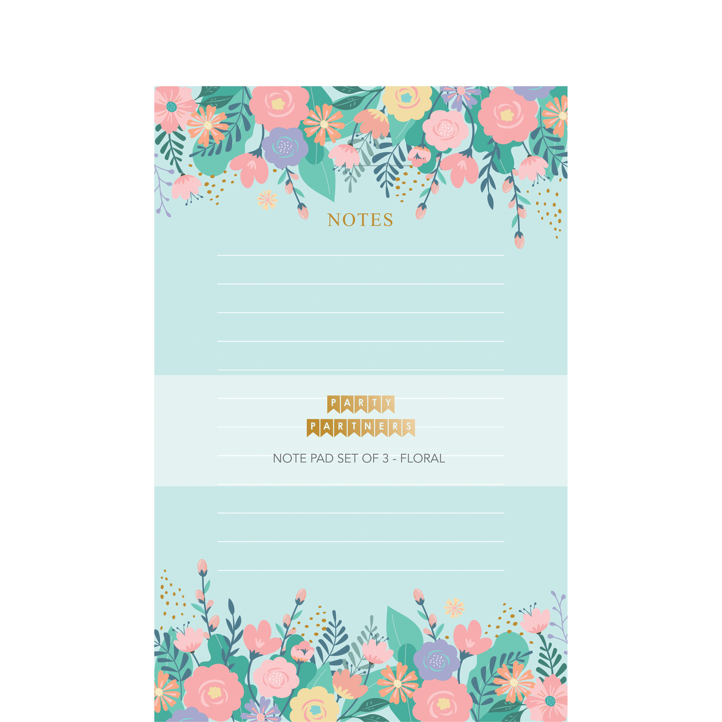 NOTE PAD SET OF 3 - FLORAL