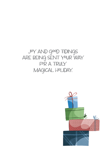 Pictura Santa Sled Christmas Card featuring festive holiday design, perfect for sending seasonal greetings to sons.