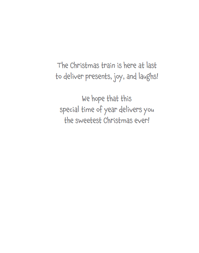 Pictura Santa Train Christmas card featuring a festive holiday train design for a grandson, perfect for seasonal greetings.