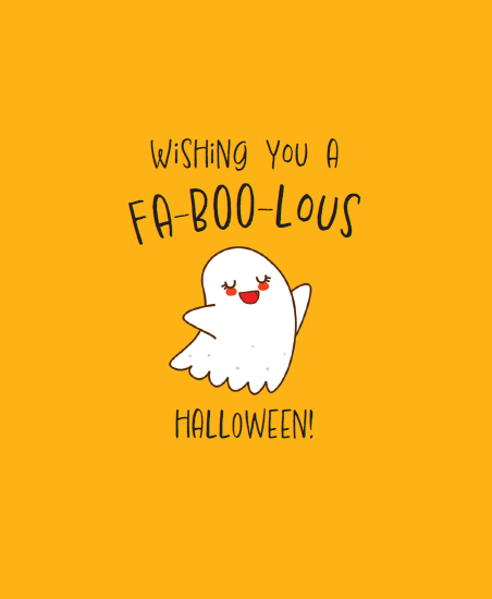 Animated Ghosts Halloween Card by Pictura featuring spooky ghost illustrations on a festive Halloween greeting card.