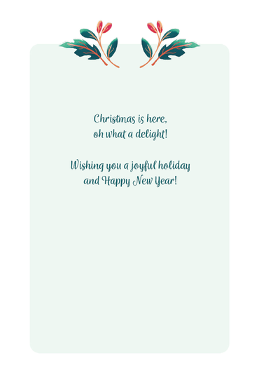 Pictura Merry & Bright Ornament Christmas Card with festive holiday design and colorful Christmas ornaments.