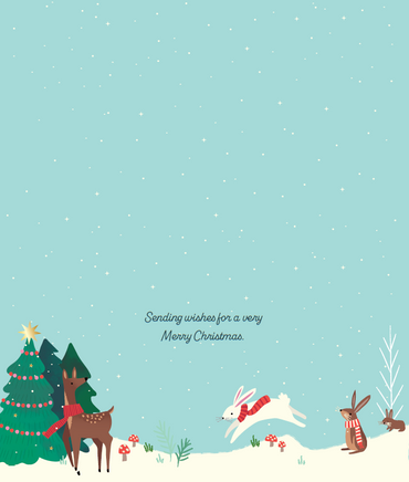 Fox And Deer Christmas Card Spinning Wheel