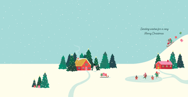 Pictura Snowglobe Christmas Card featuring festive holiday scene with snow-covered house and holiday decorations inside a clear globe