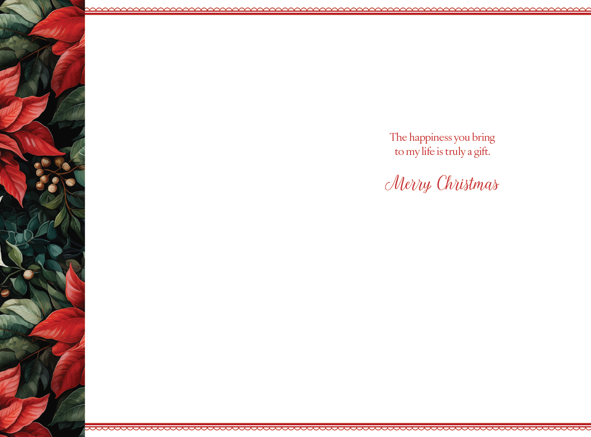 Rich Poinsettias Christmas Card One I Love