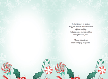 Pictura Sweetest Holiday Wishes Christmas Card featuring festive design and heartfelt message for daughter.