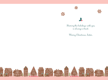 Pictura Merry & Sweet Christmas Card for sister featuring festive holiday design and seasonal greetings.