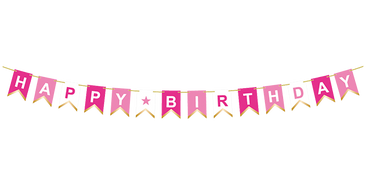 Banner - Happy Birthday Pink