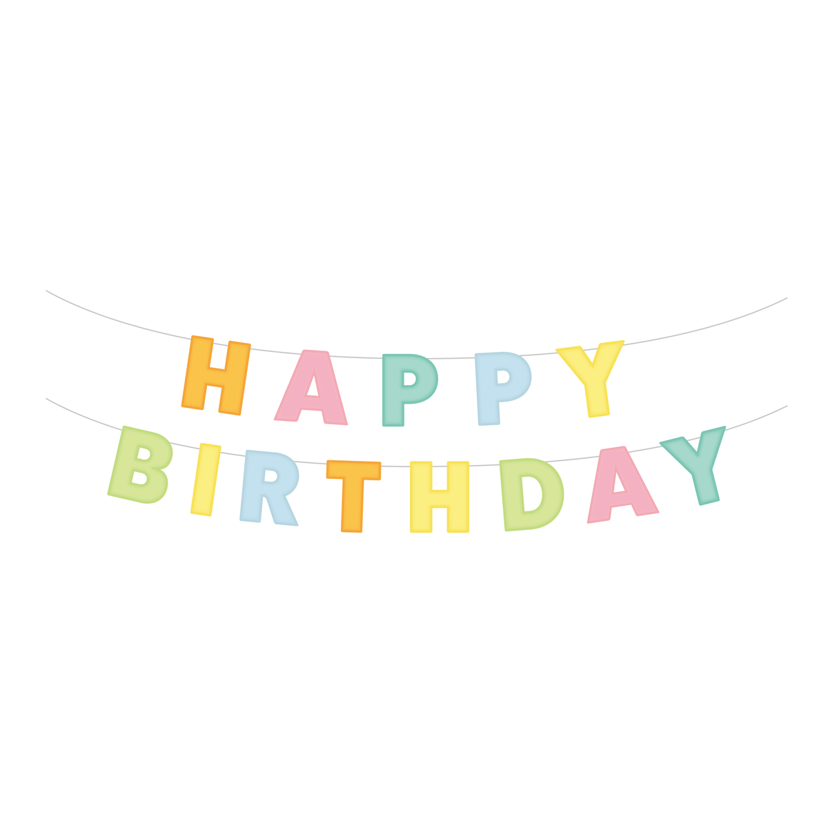 Pastel padded felt banner garland with colorful felt circles, crafted by JOYFUL LANDS CRAFT CO., LTD.