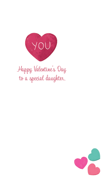Valentine's Day card for daughter featuring heartfelt message and colorful floral design by Pictura.