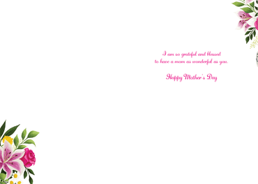 Pictura Chinoiseries Vase Mother's Day card featuring intricate Asian-inspired floral design on a white background