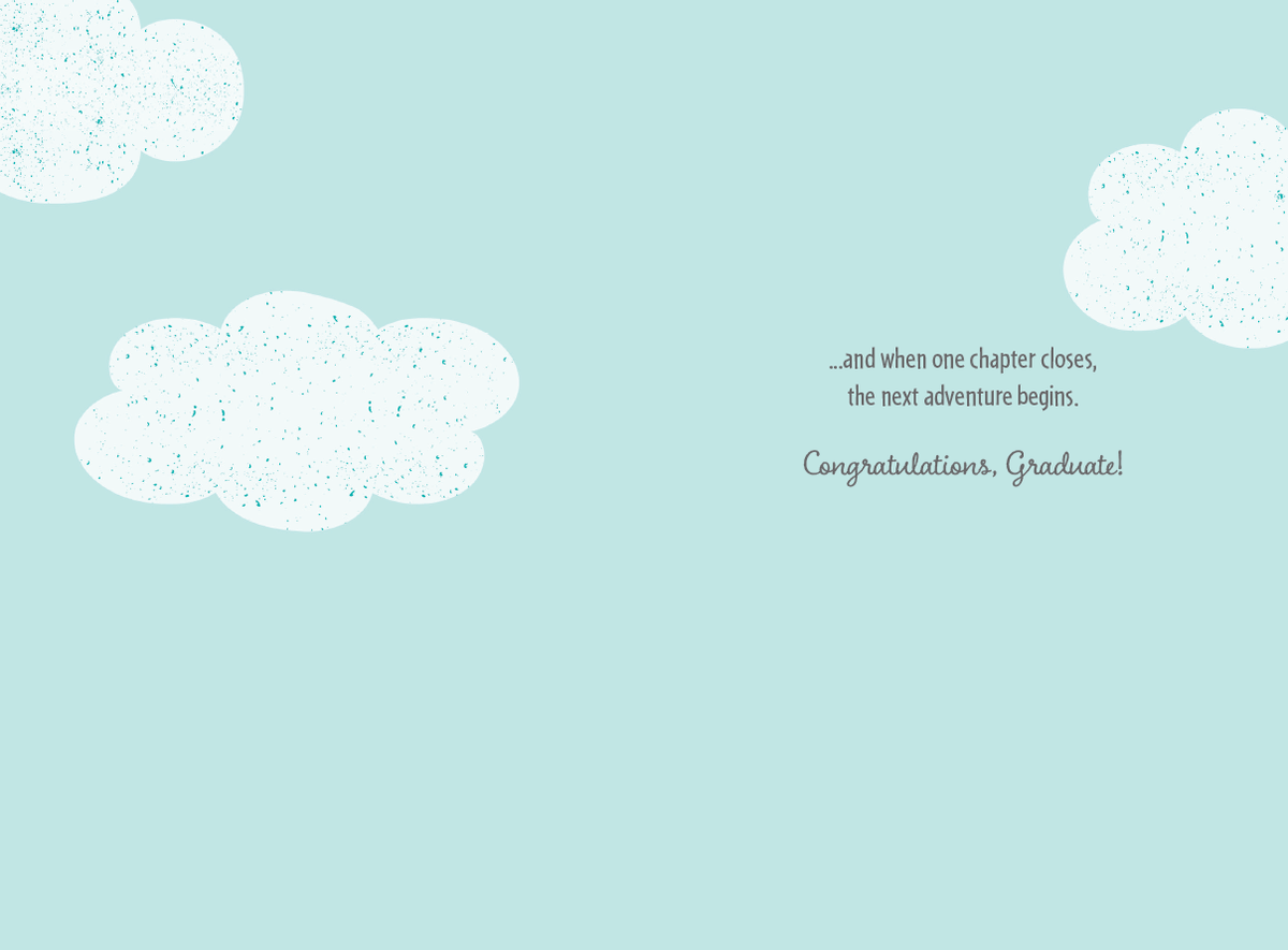 Pictura Sky Is The Limit graduation card featuring a sky and cloud design, ideal for celebrating graduates with inspiring message.