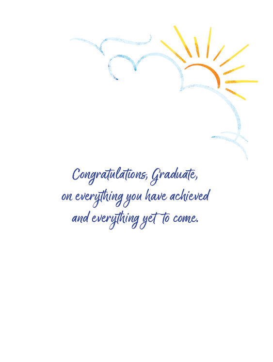 Graduation card titled "Living Your Dream" by Pictura featuring celebratory design and inspirational message for graduates.