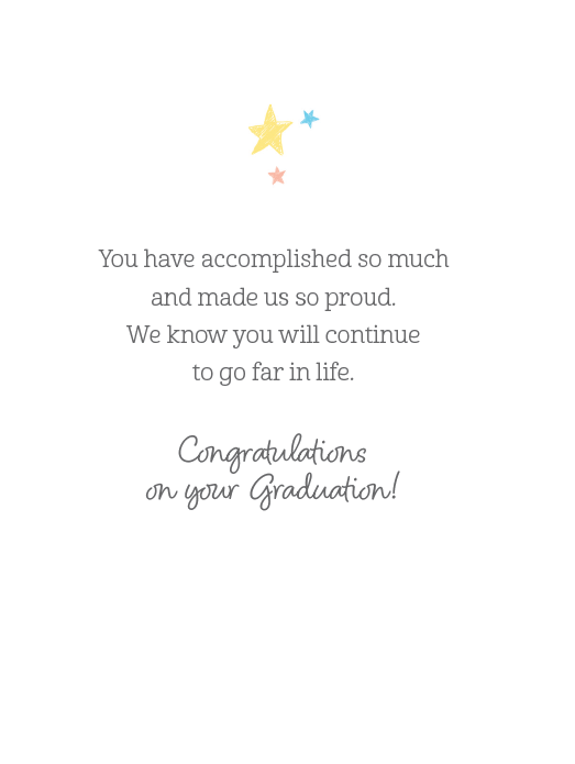 Pictura chalk stars graduation card for daughter featuring colorful star illustrations and celebratory design.