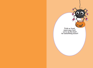 Halloween card featuring spider design from Pictura, perfect for celebrating Halloween with spooky, festive imagery.