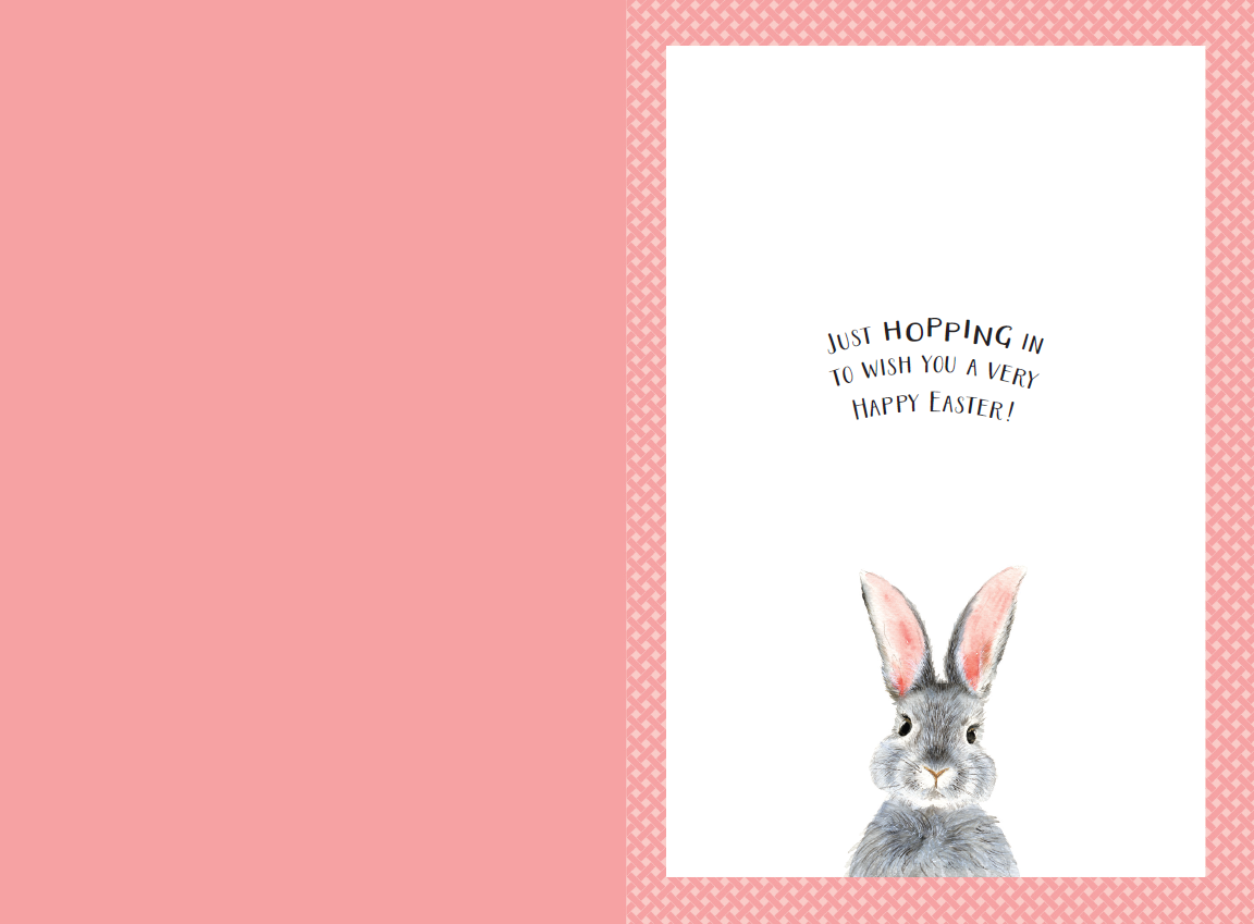 Grey Bunny Easter Card