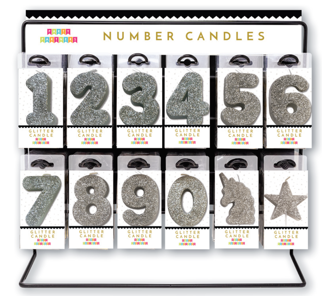 Silver Glitter Candle 3