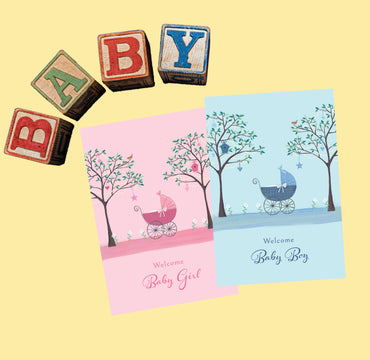 Carriage Baby Girl Card