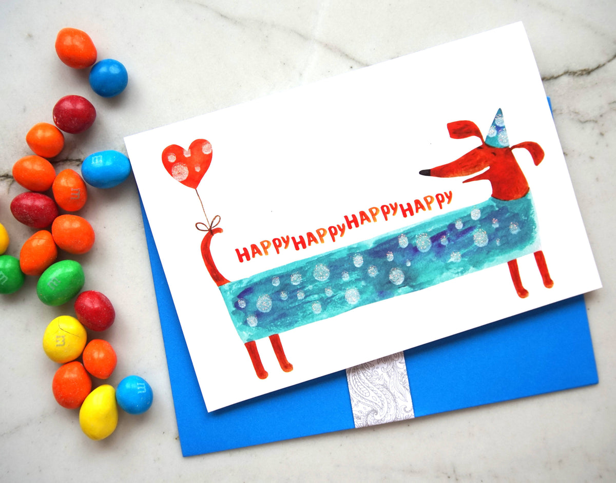 Dog birthday card from Pictura featuring a cute dog illustration, perfect for celebrating with a fun and adorable greeting card.