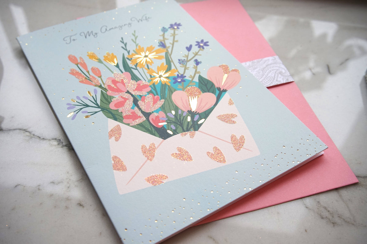 Pictura BD Wife occasion everyday greeting card with floral design and heartfelt message for special occasions