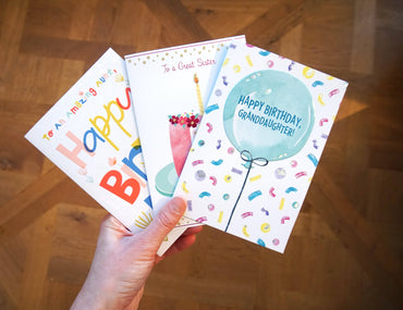 Colorful balloon birthday card for granddaughter by Pictura, featuring cheerful illustrations for special occasion greetings.