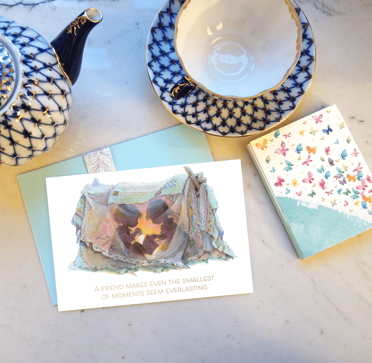 Pictura Blanket Fort Birthday Card by Lisi Martin featuring a colorful illustrated blanket fort design for celebrating birthdays.