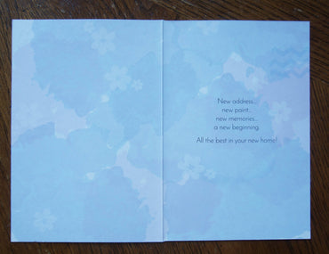Pictura Paintbrushes New Home card featuring colorful illustrations of paintbrushes, perfect for everyday greeting or housewarming.