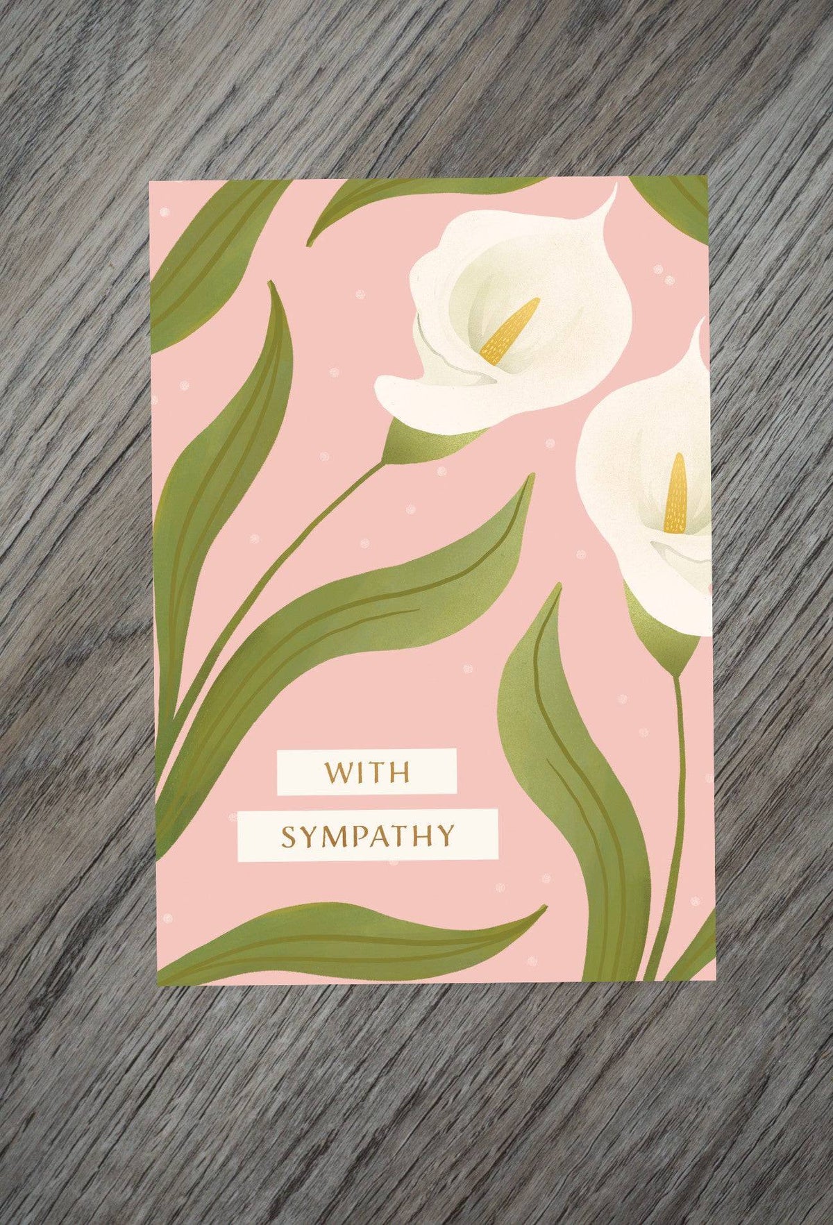 Pictura Calla Lilies Sympathy Card featuring elegant white calla lilies on a serene background, suitable for expressing condolences.
