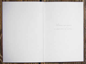 Pictura floral sympathy card with delicate watercolor flowers and heartfelt message, designed for expressing condolences.