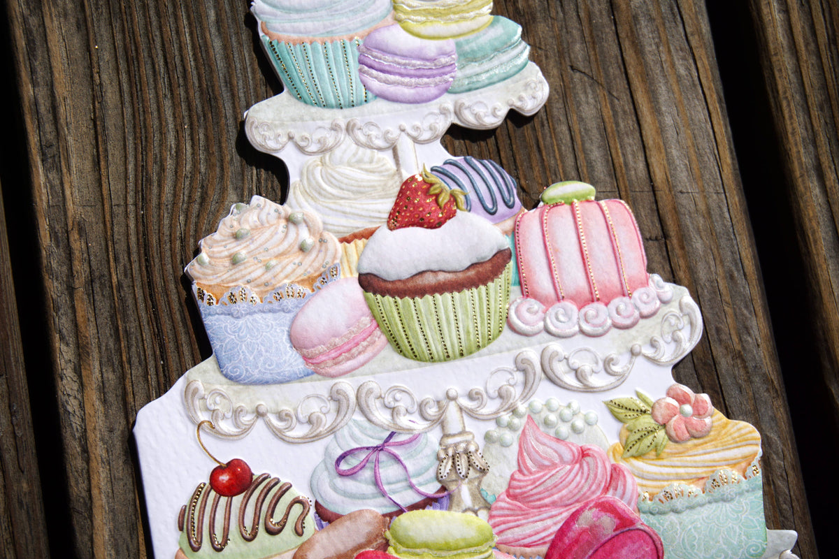 Pictura Sienna's Garden cupcake birthday card featuring colorful illustrated cupcakes on a cheerful greeting card.