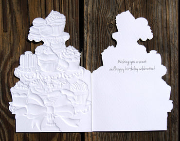 Pictura Sienna's Garden Cupcakes Birthday Card featuring colorful cupcake illustrations on an everyday greeting card.