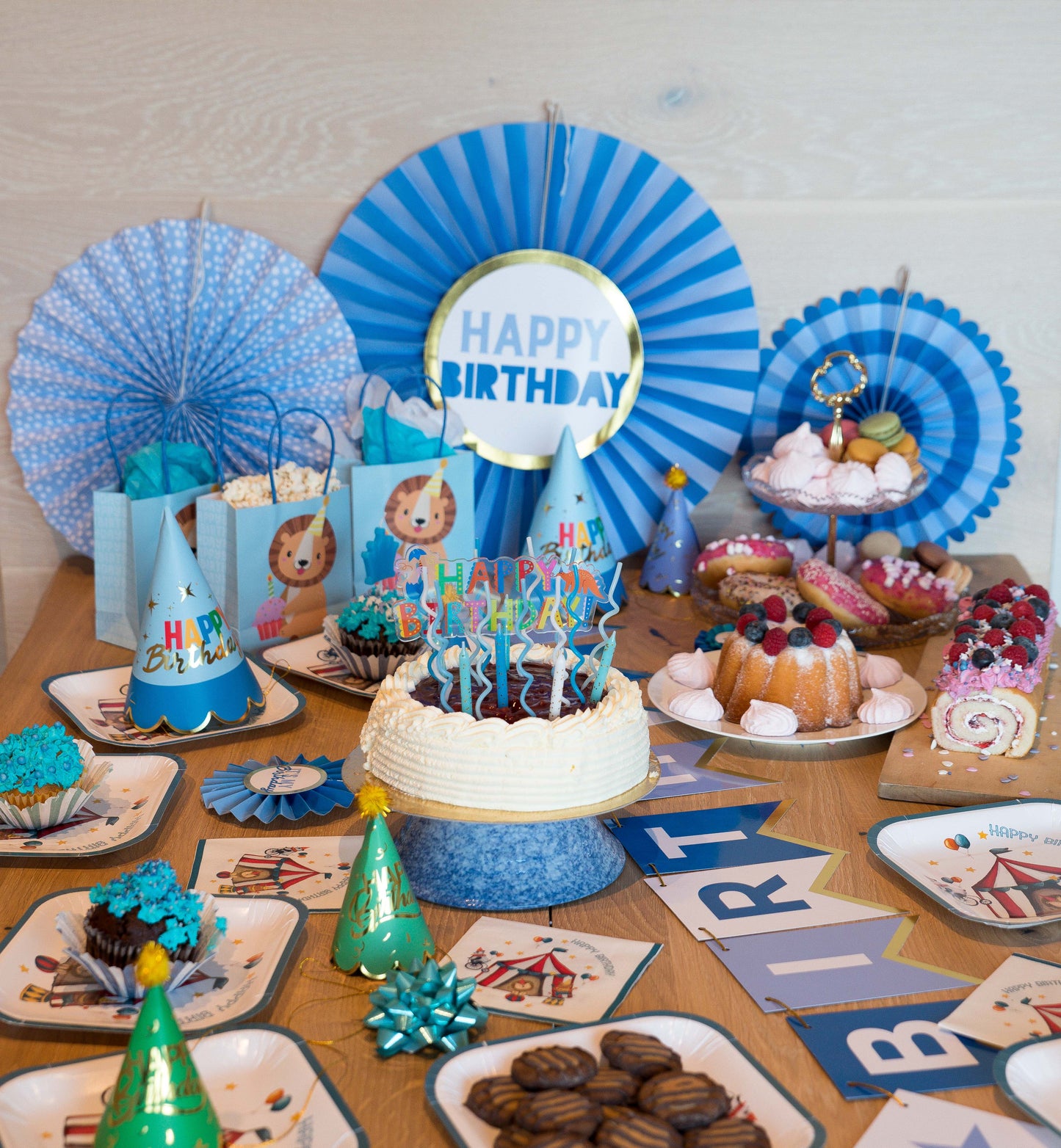 Paper Fan - HB Blue