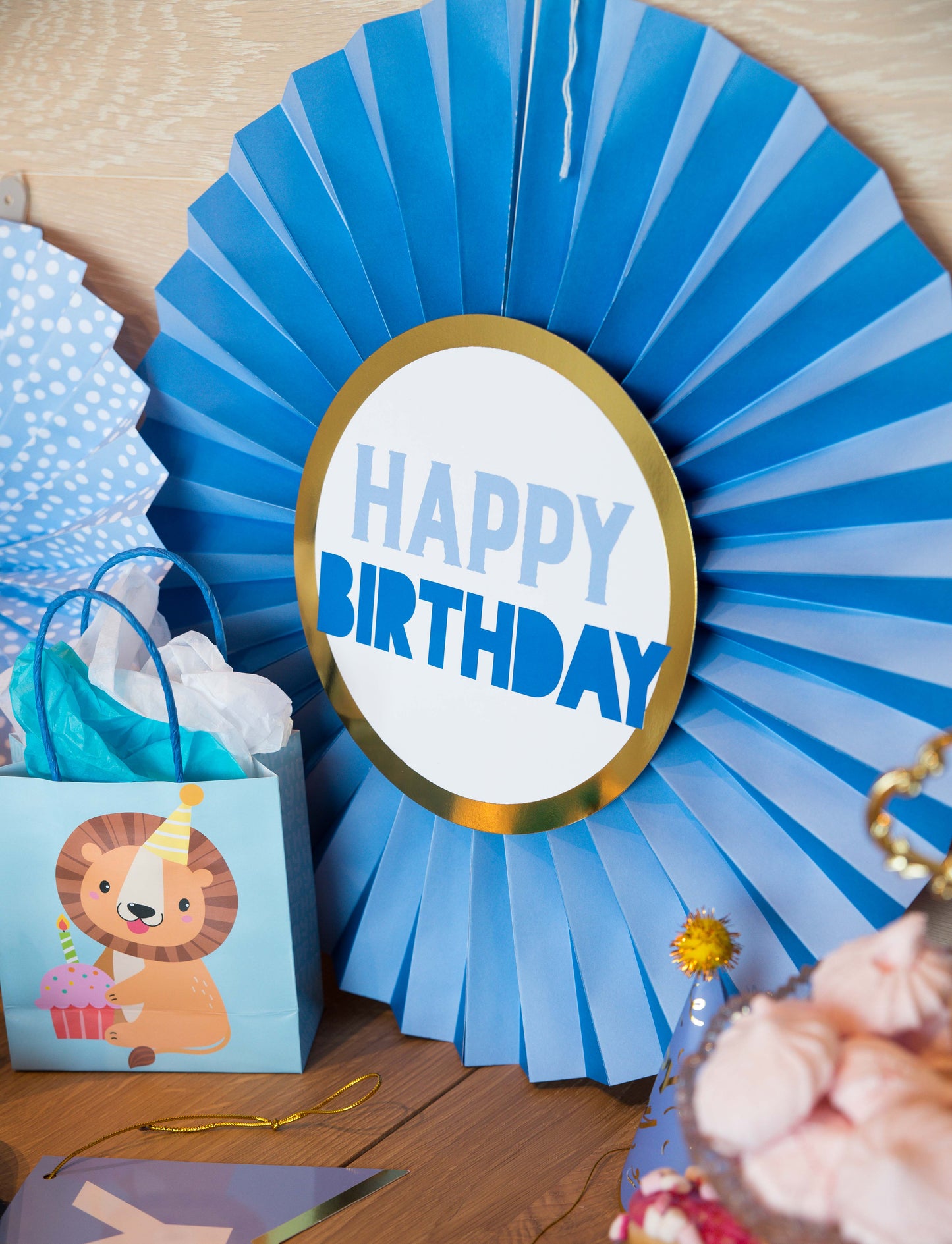Paper Fan - HB Blue