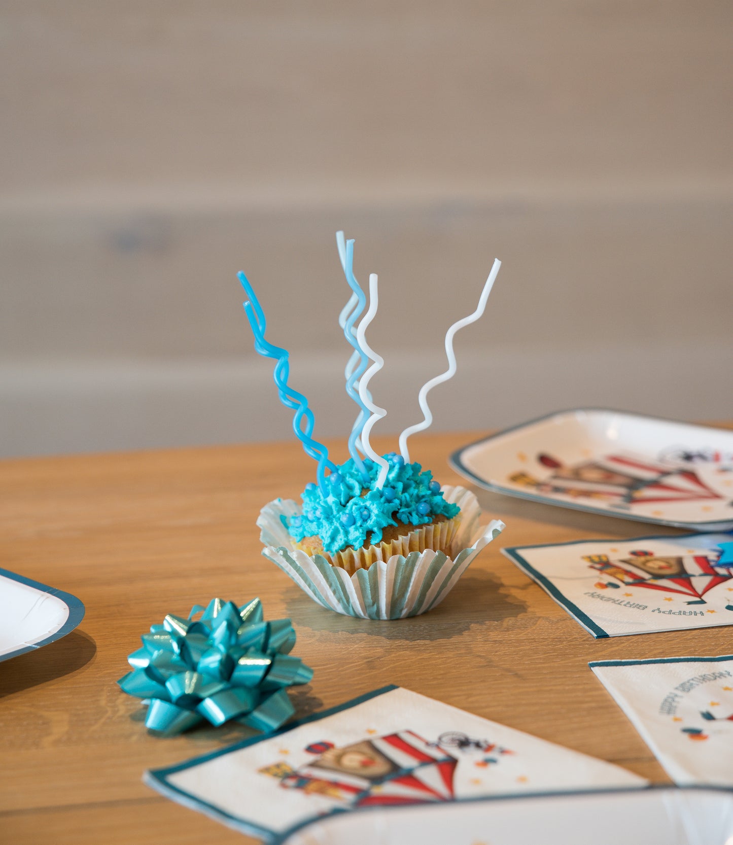 Candle Set - 12 Spiral Blue