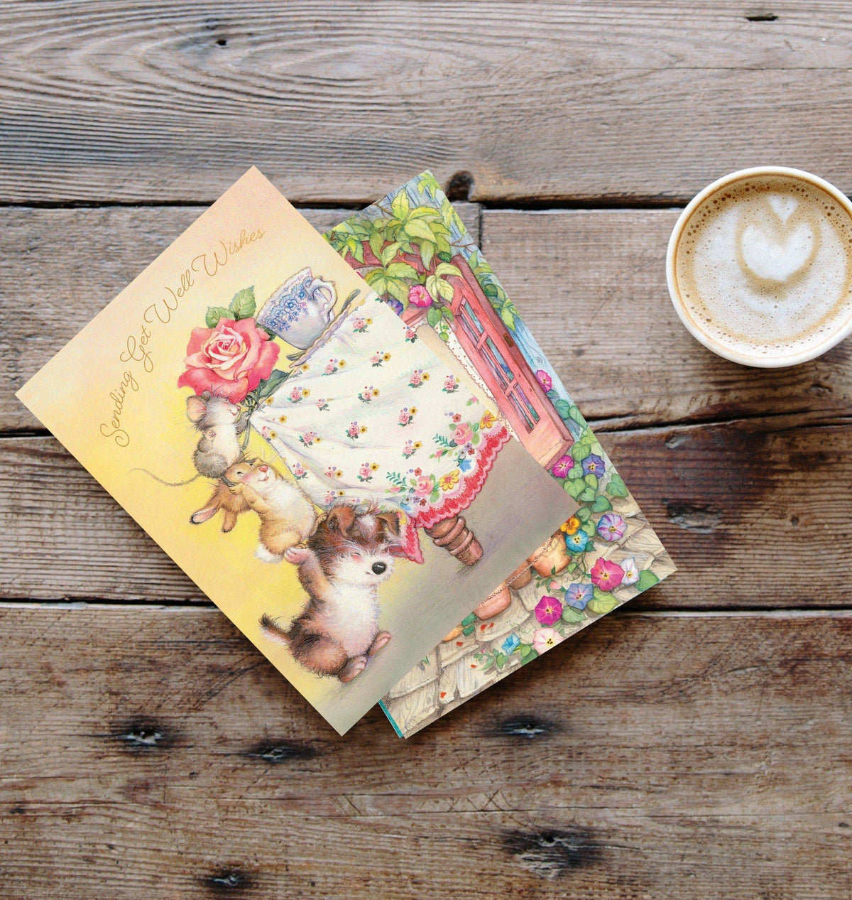 Pictura Tiny Friends Get Well Card featuring cute animal illustrations on an everyday greeting card for well wishes.