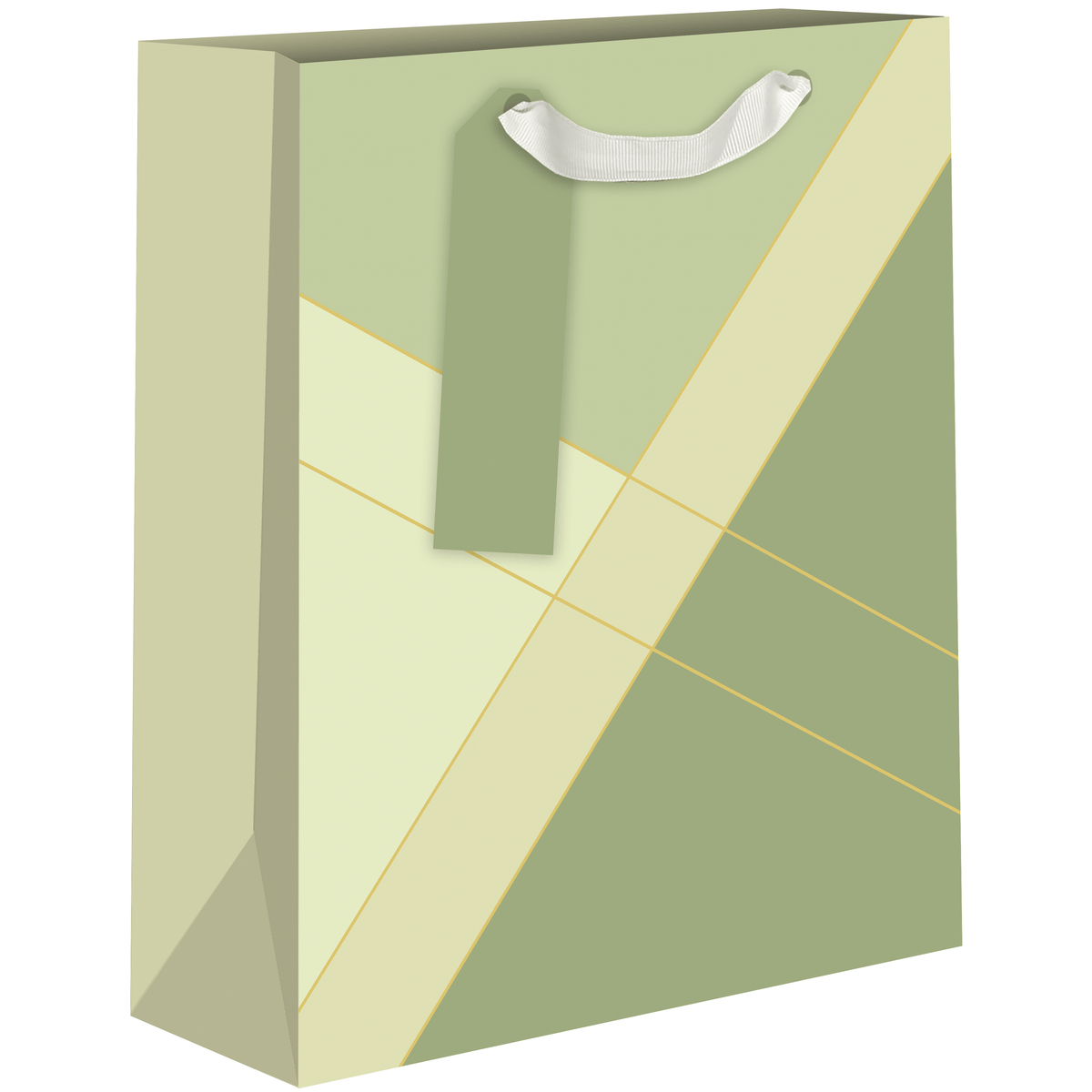 Medium AB PICTURA Graphic Green Pictura gift bag with handles, featuring a vibrant green design and decorative graphics.