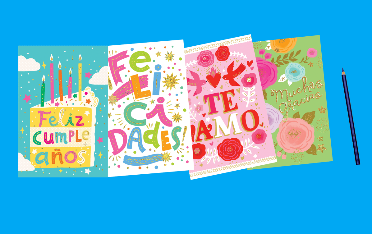Spanish congratulations card by Pictura with colorful "¡Felicidades!" message for everyday celebration greetings.