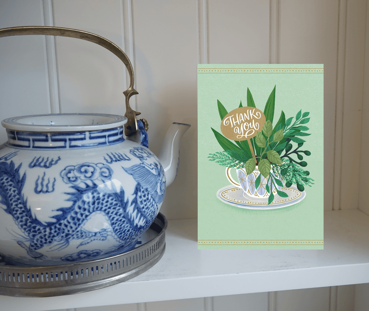 Pictura planter mug with a "Thank You" card, featuring a decorative planter design and cheerful message for everyday appreciation.