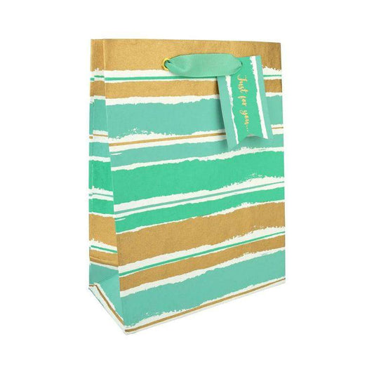Painterly Mint Med Gift Bag by Love Vivid featuring artistic floral designs on a medium-sized paper gift bag.