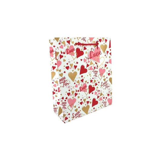 Large Love Air gift bag by Love Vivid with colorful heart design and sturdy handles, perfect for special occasions.
