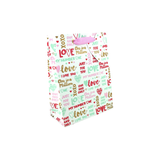 Love Vivid Just for You Med Bag gift bag with floral design and handles for gift packaging.