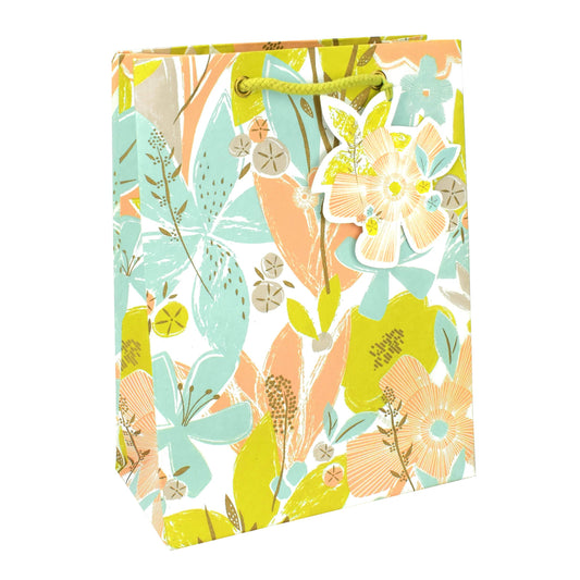 Love Vivid Tex Floral Med Gift Bag with vibrant floral design, perfect for special occasions and gift presentation.