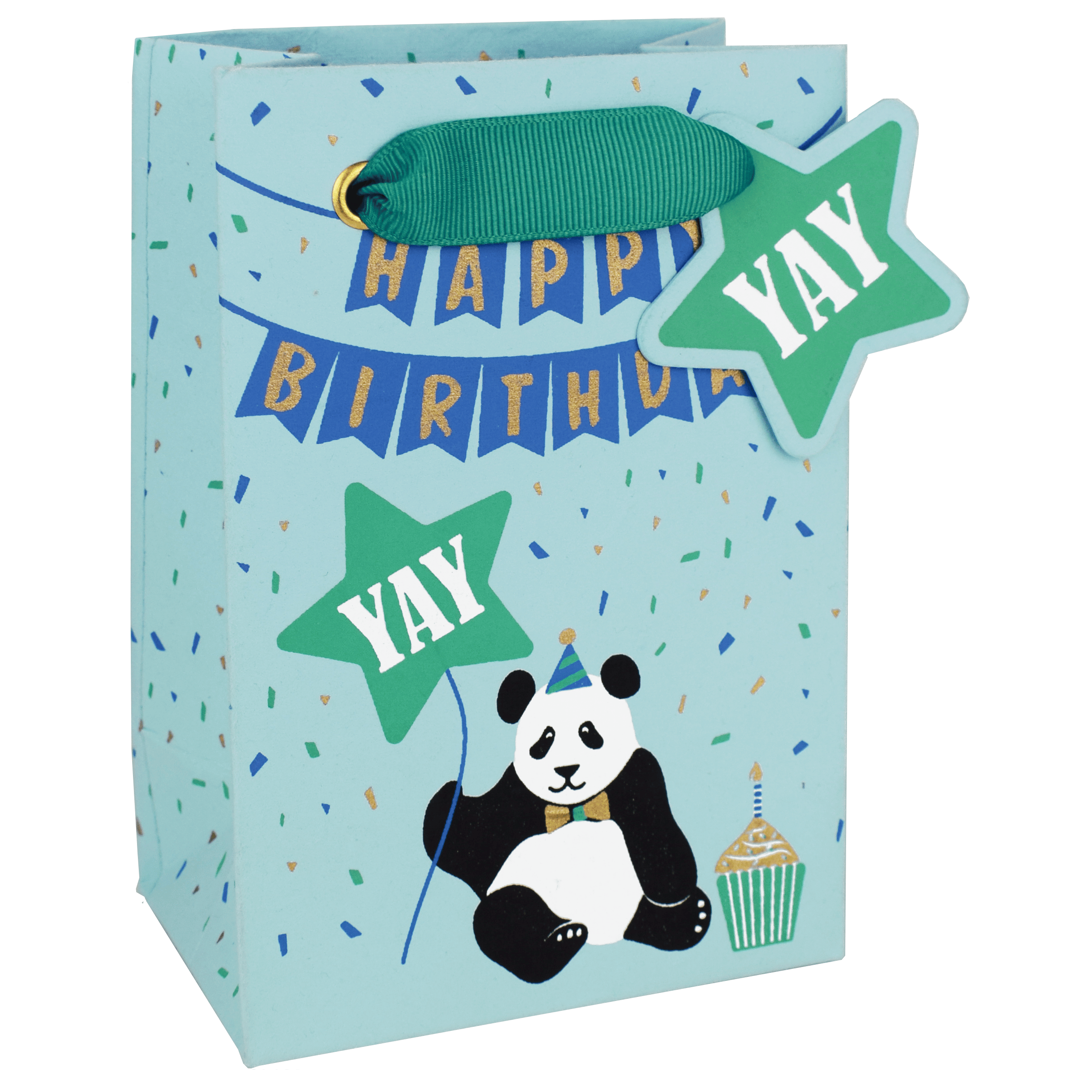 Small birthday panda gift bag from Love Vivid, featuring a cute panda design, ideal for wrapping small presents.