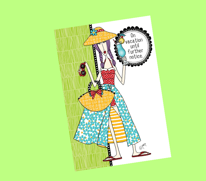 Pictura Vacation Birthday Card featuring a cheerful Dolly Mamas design, perfect for celebrating birthdays with a fun, everyday card.