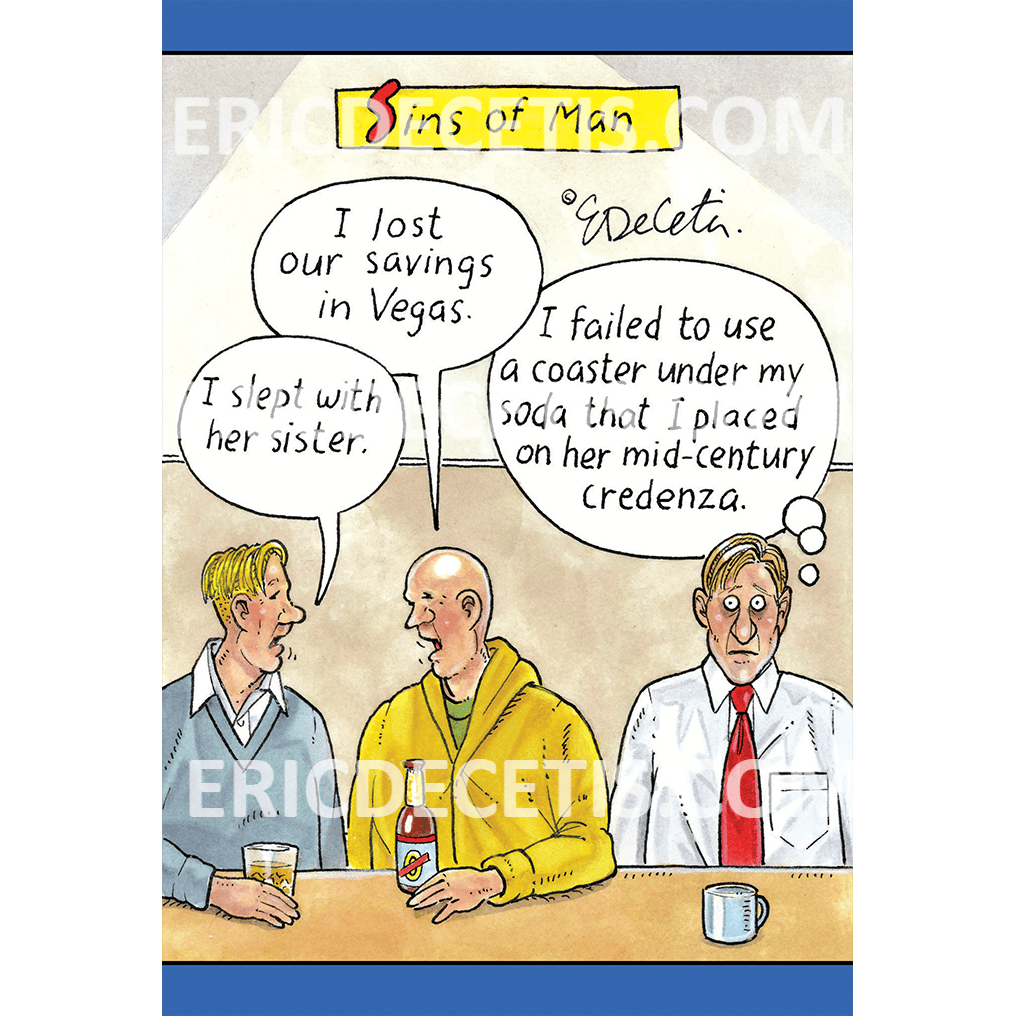 Pictura Sins Of Man birthday card by Eric Decetis featuring detailed artwork for special celebrations.