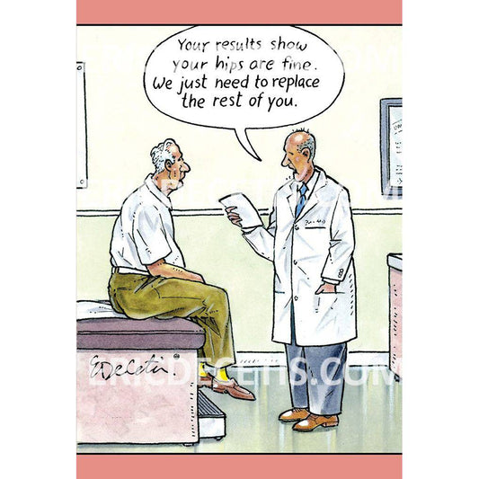 Pictura Hip Replace Rest of You birthday card by Eric Decetis featuring humorous illustration, designed for everyday greeting use.