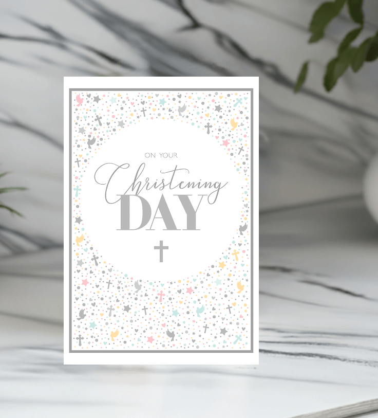 Tiny Cross Christening Card from Pictura, an everyday card featuring a small cross design, perfect for christening celebrations.