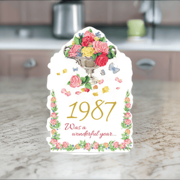 Pictura Year of Birth 1987 card featuring bold "1987" text and decorative design, ideal for celebrating birth year milestones.