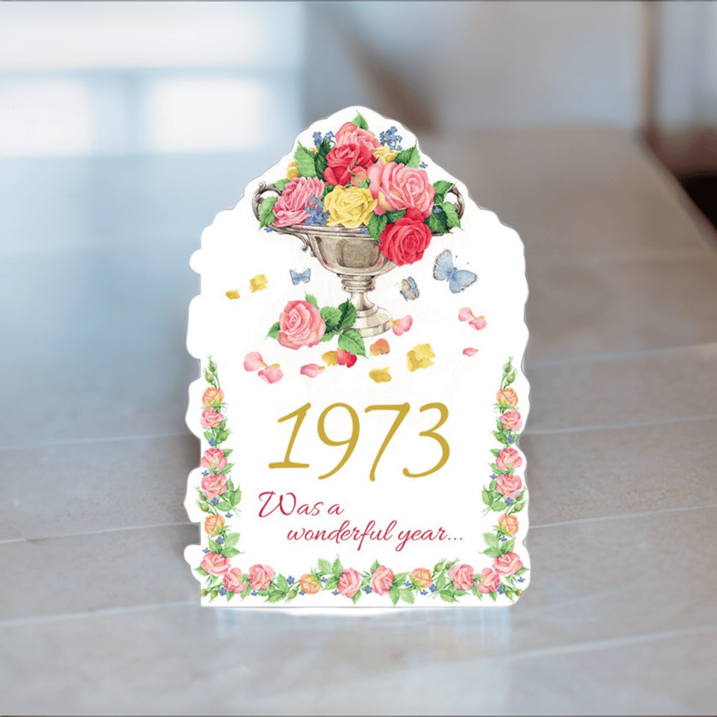 Pictura Year of Birth 1973 card featuring bold text and decorative design, ideal for celebrating the year of birth.