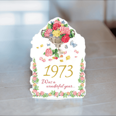 Pictura Year of Birth 1973 card featuring bold text and decorative design, ideal for celebrating the year of birth.